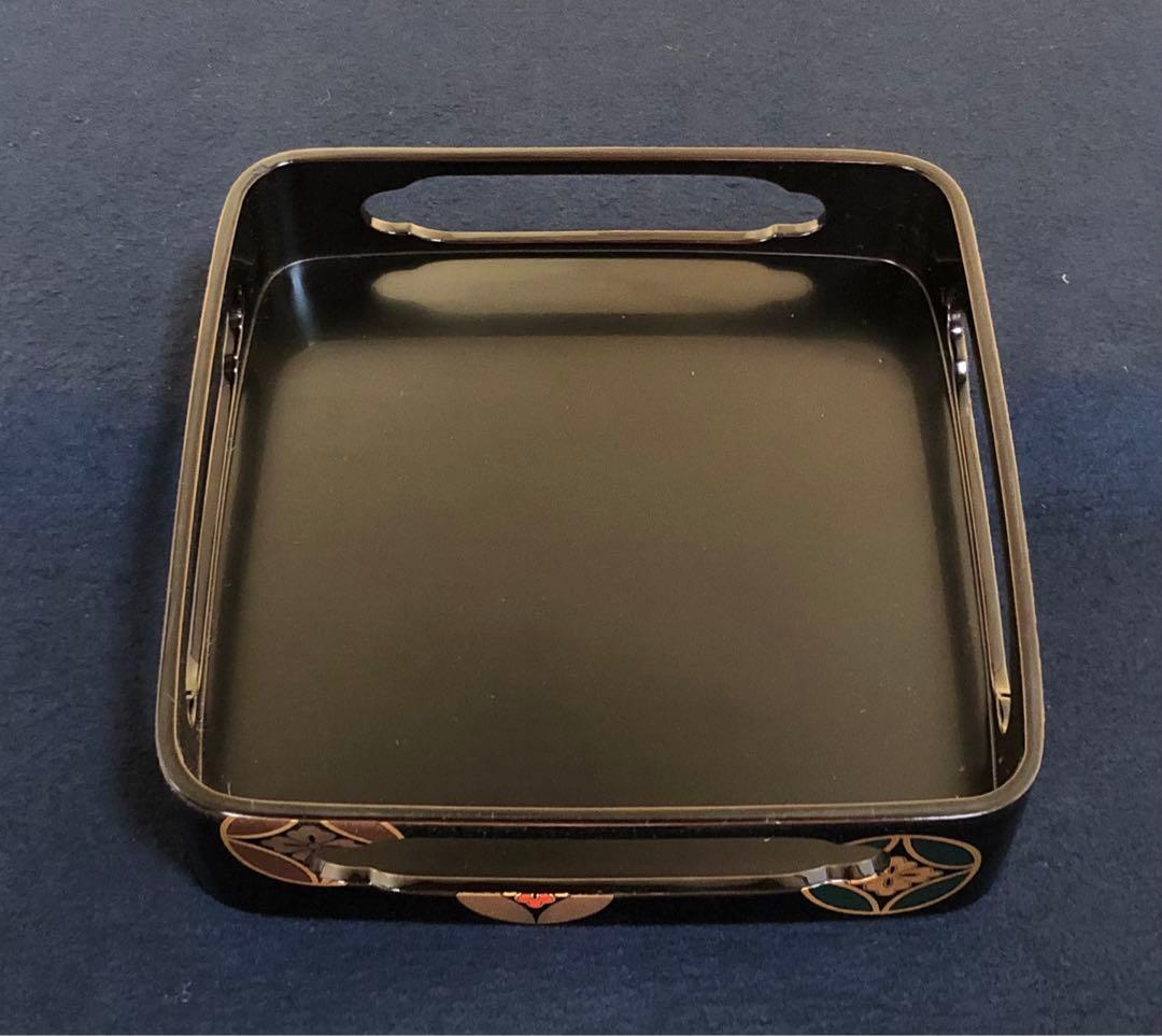 《レ》黒塗 七宝蒔絵 四段重 重台付 平安光村造 共箱 251201お2