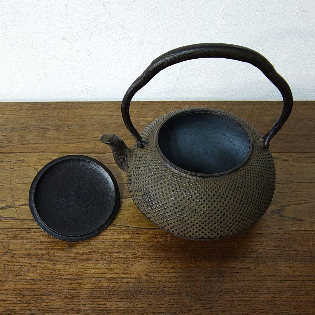 南部鉄器【照光堂】アラレ 鉄瓶 錆色 未使用