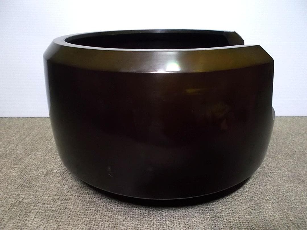 茶道具 風炉釜セット 茶釜 釜環 未使用五徳 重厚唐銅面取風炉 送料込み