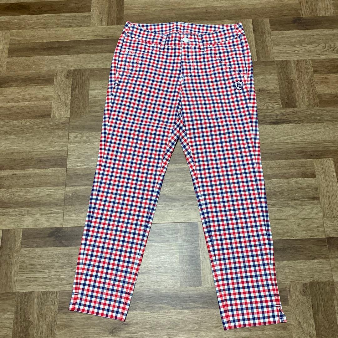 美品♡パーリーゲイツ♡セットアップ♡チェック♡トリコロール♡レッド♡ホワイト♡S