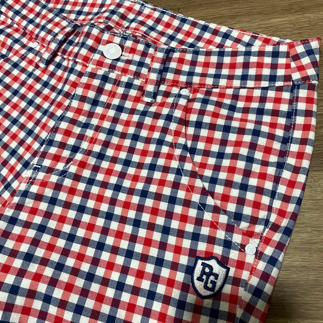 美品♡パーリーゲイツ♡セットアップ♡チェック♡トリコロール♡レッド♡ホワイト♡S