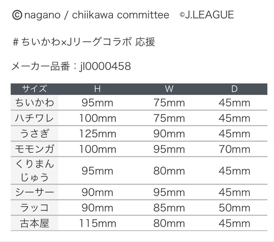 【正規品】ちいかわ×Jリーグ ユニフォームマスコット 8個セット