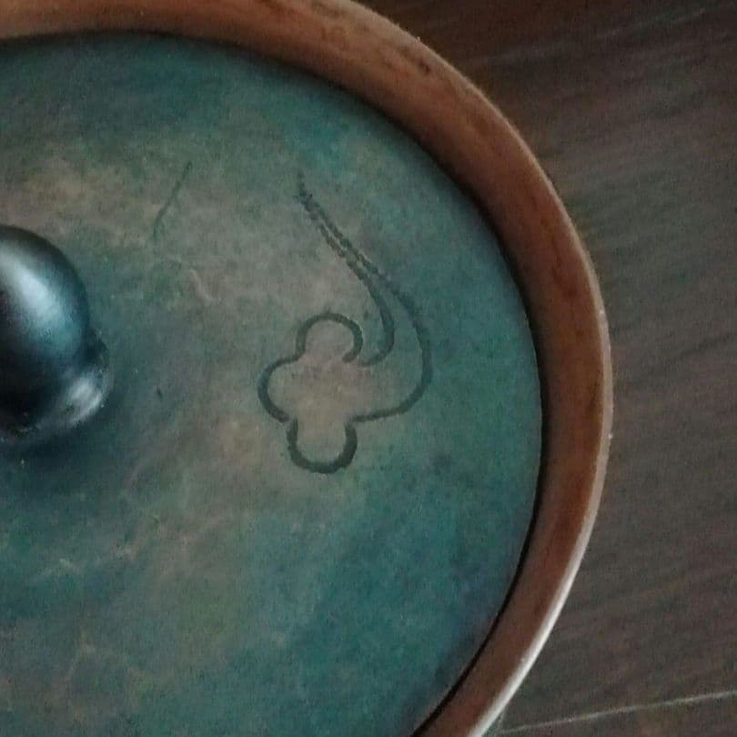 鎚起銅器　玉川堂　良寛書　蓋物　小物入れ　煎茶道具　和骨董アンティーク1980年