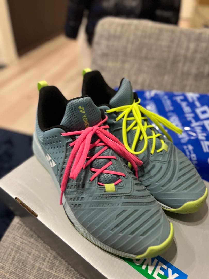 YONEX テニスシューズ 27.0 cm グレー/ネオン