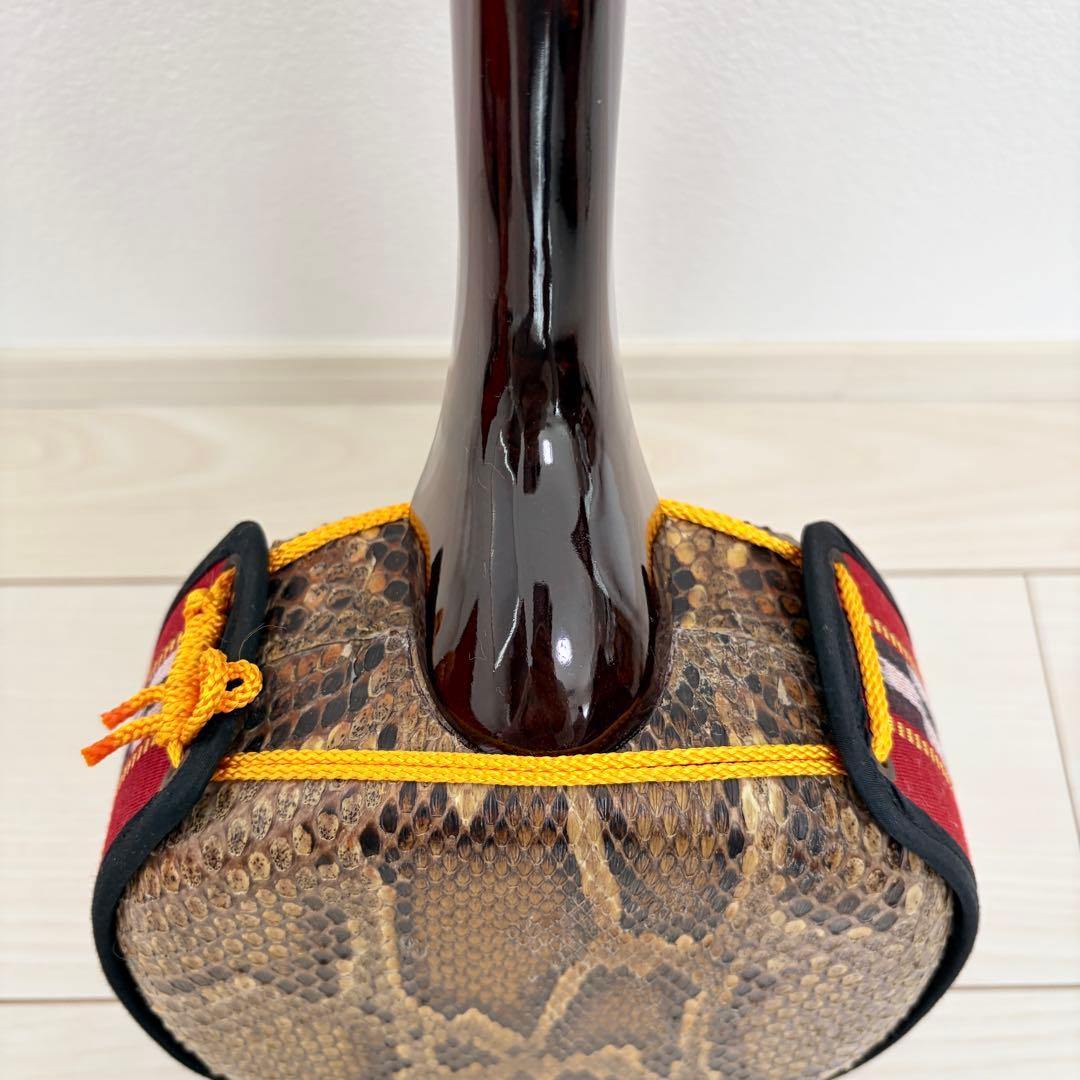 沖縄三線 本皮 本革 蛇皮 蛇革 三味線 琉球 沖縄