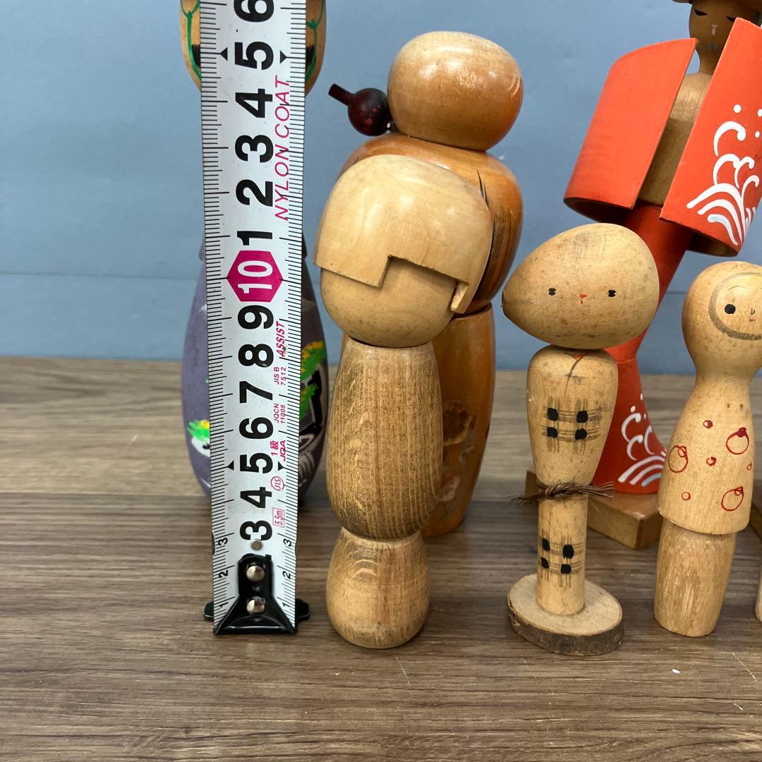 4F こけし まとめ売り 創作こけし 民芸品 木工品 11点セット アンティーク