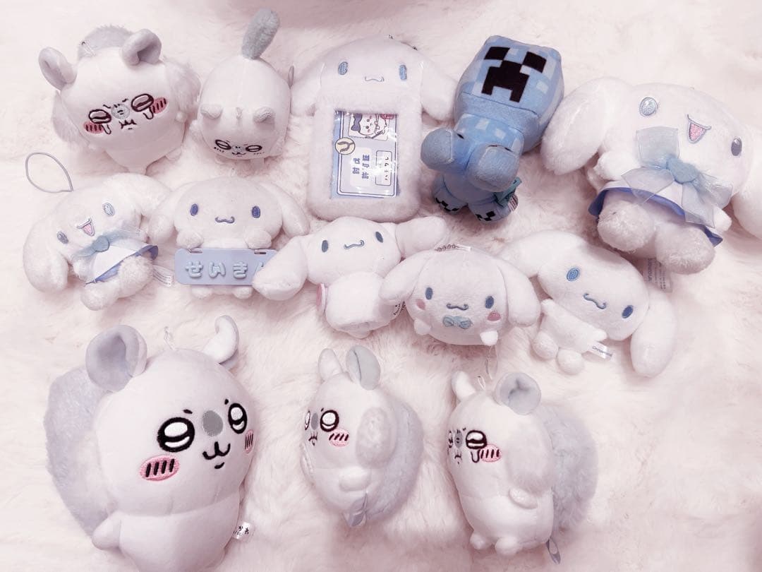 まとめ売り モモンガ シナモロール 水色 スクバ キーホルダー ぬいぐるみ 水色