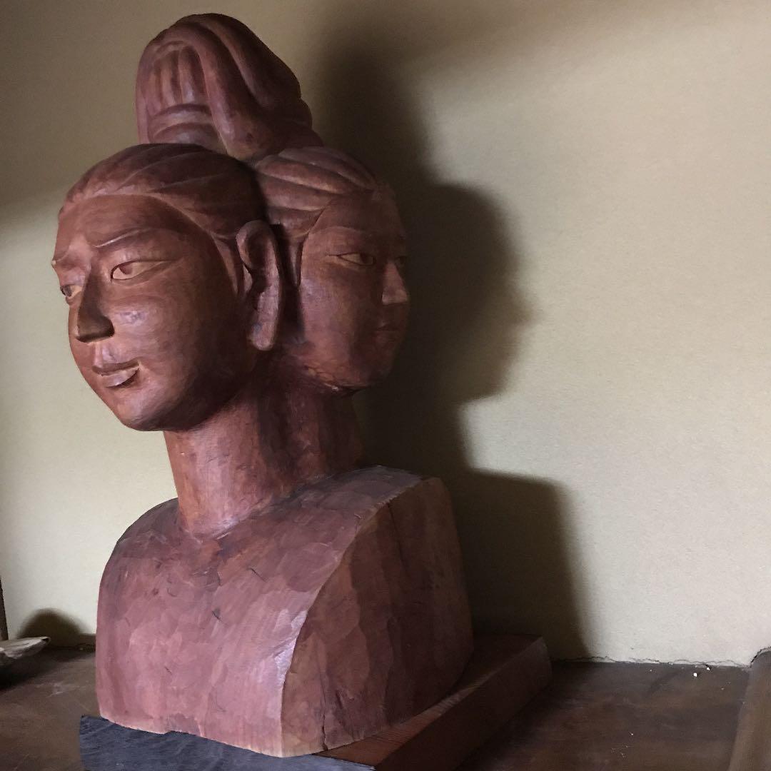 木彫　阿修羅像？　仏像　　頭部　大幅値下げ