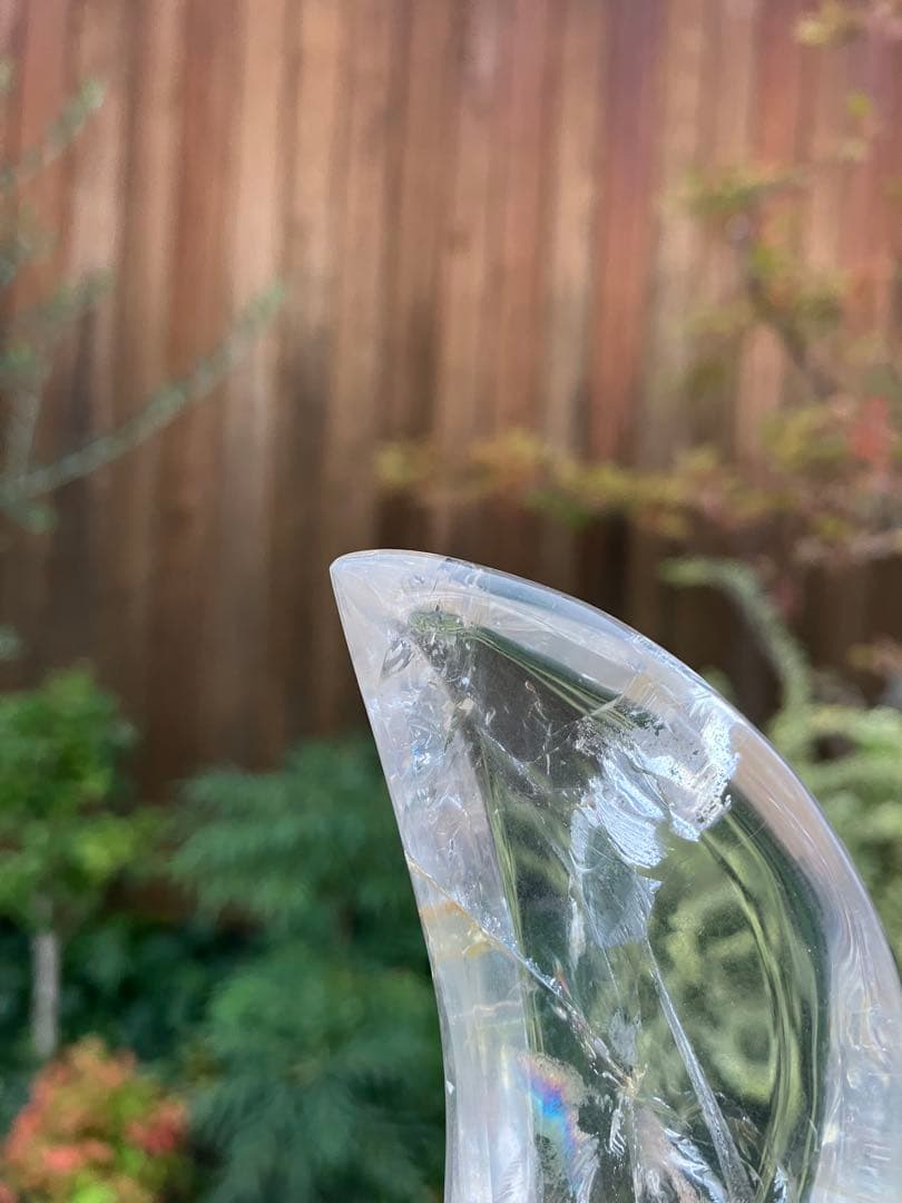 水晶　三日月　モチーフ　トレー　虹入り