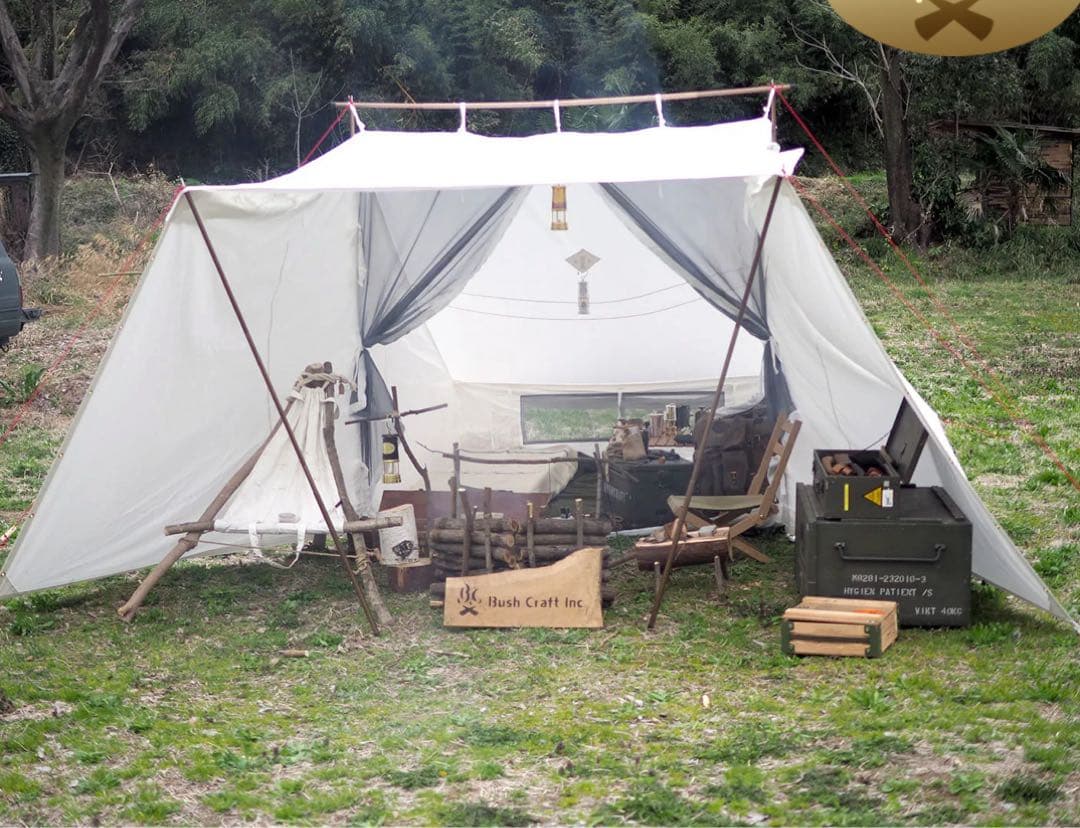 ベーカーテント　コットン大型キャンプテント ホワイト