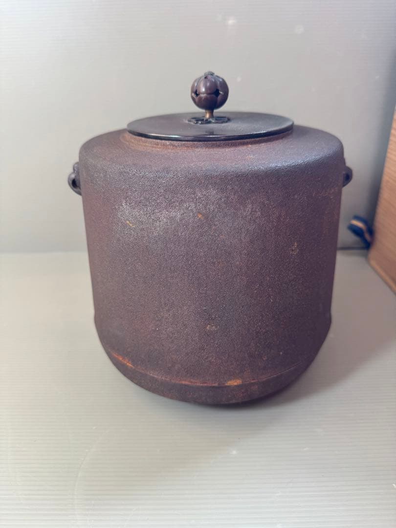 2783 茶釜　『釜師　金森紹栄造』『竹紋』『肩衝釜』　共箱　茶道具