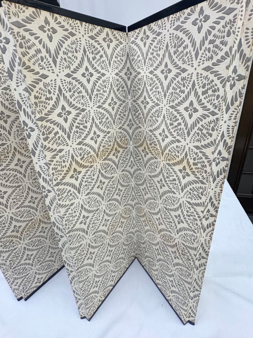 六曲一双屏風 18号 箔押二重縁付き　金沢箔仕様　雛人形 屏風 節句　和風