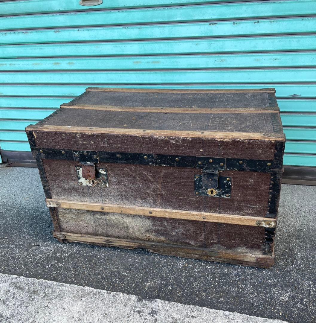 フランスアンティーク トランク テーブル 木箱 収納ボックス 宝箱 ケース