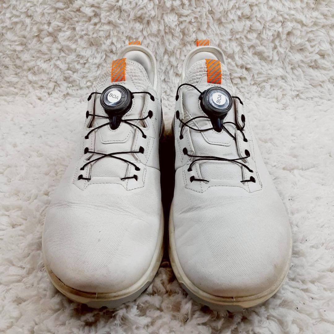 美品 28㎝◎ecco エコー ゴルフシューズ 白 GOLF BEOM C4