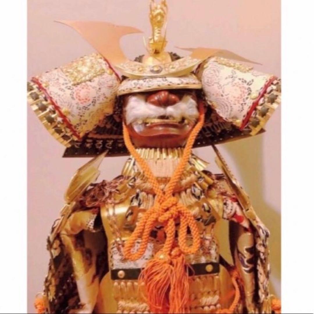 SALE！！アンティーク 上原 玉鳳作 大鎧 正絹 1970年代 鎧飾り 鎧