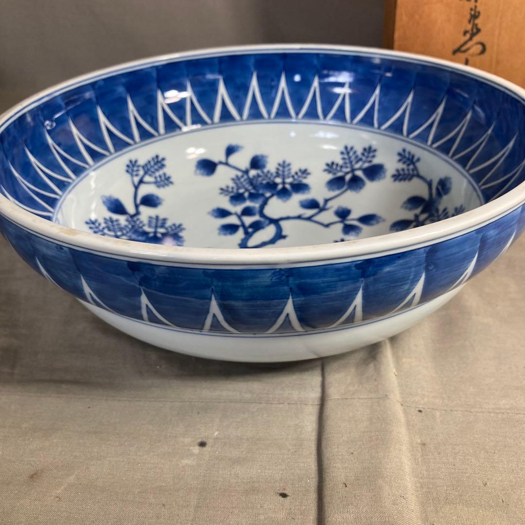 【mintonさん専用】古伊万里の伝統　名窯　舘林源右衛門作　染付桐絵　大深鉢