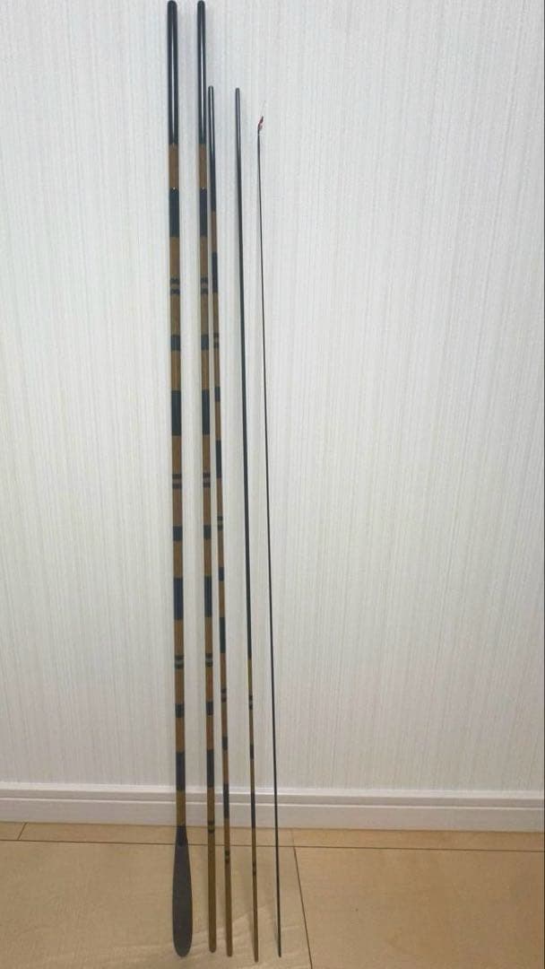 傷ありSHIMANOシマノ 朱紋峰 嵐水 15尺 へら釣竿
