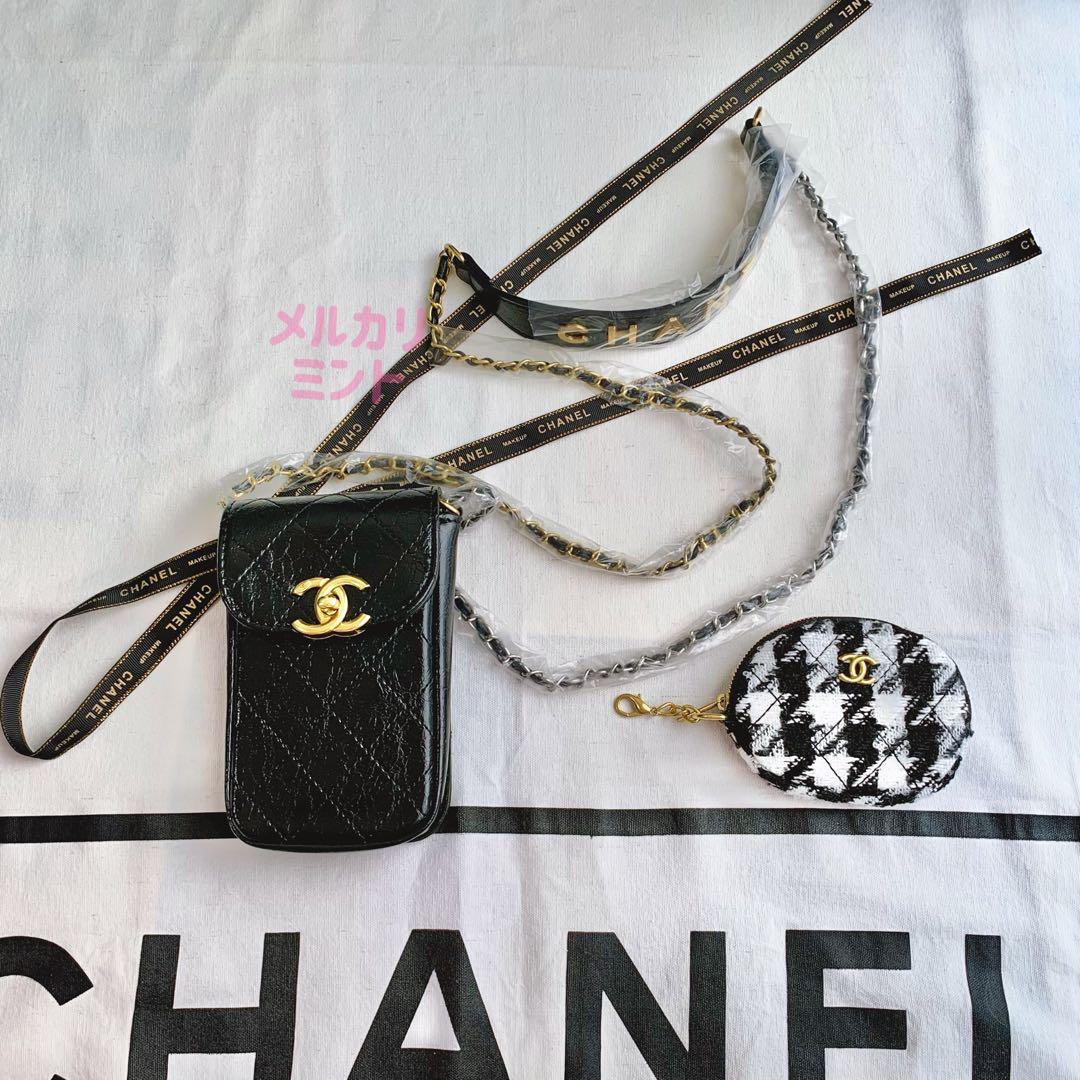シャネルCHANELノベルティ スマホチェーンショルダーバッグポーチケース