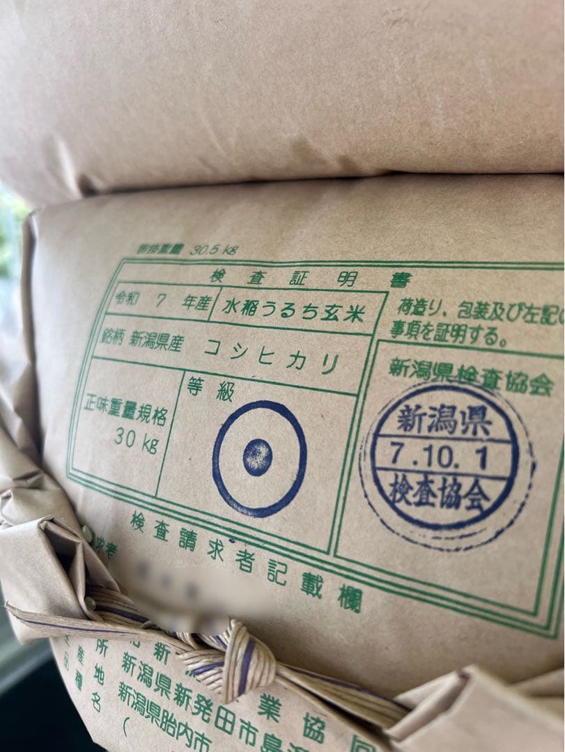 ☆ねこ☆【令和7年産】【一等米】新潟県産従来品種コシヒカリ精米20kg