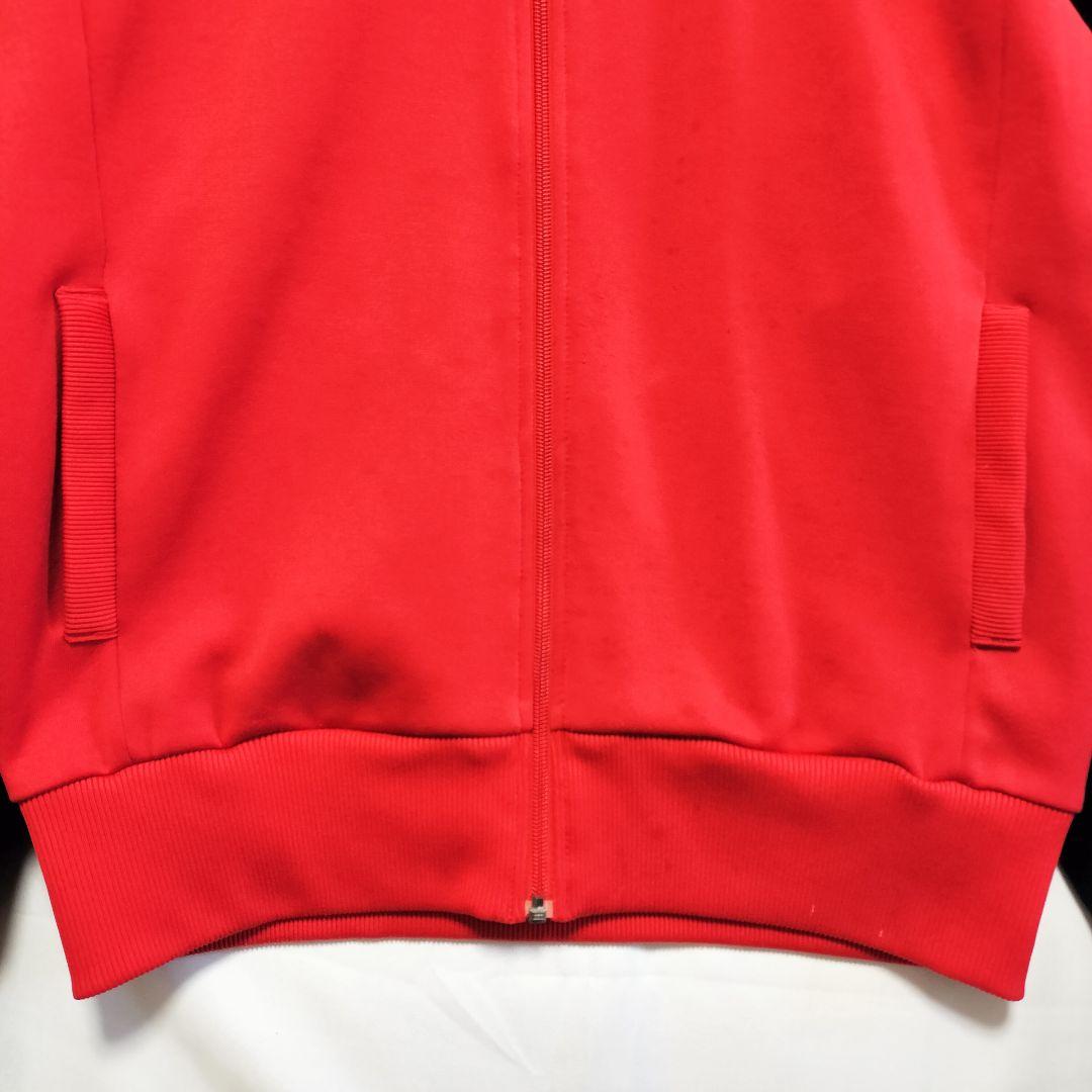 ★人気　アディダス　ジャージ　トラックジャケット　刺繍ロゴ　レッド×ブラックL