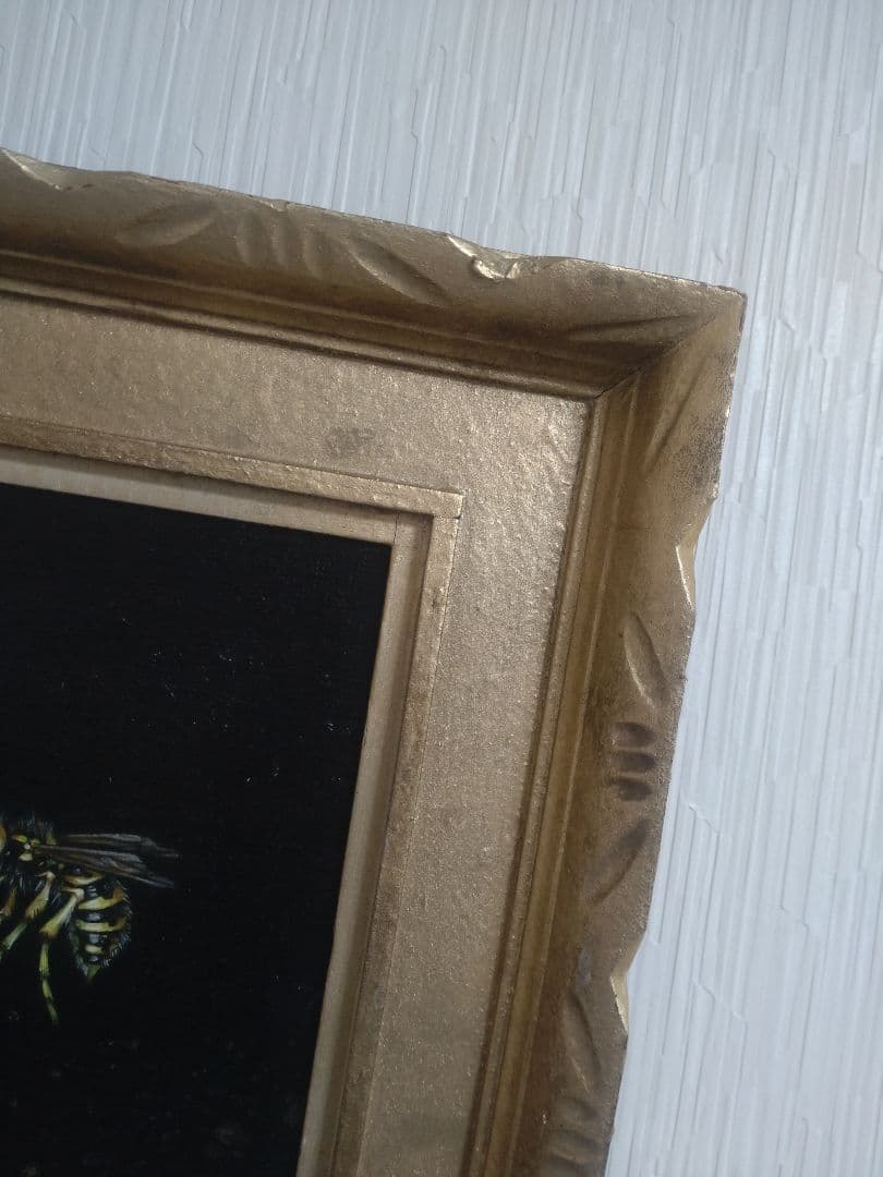 蜂の油絵【蜂の巣】1点物の元の/作者サイン入り/肉筆/F10号