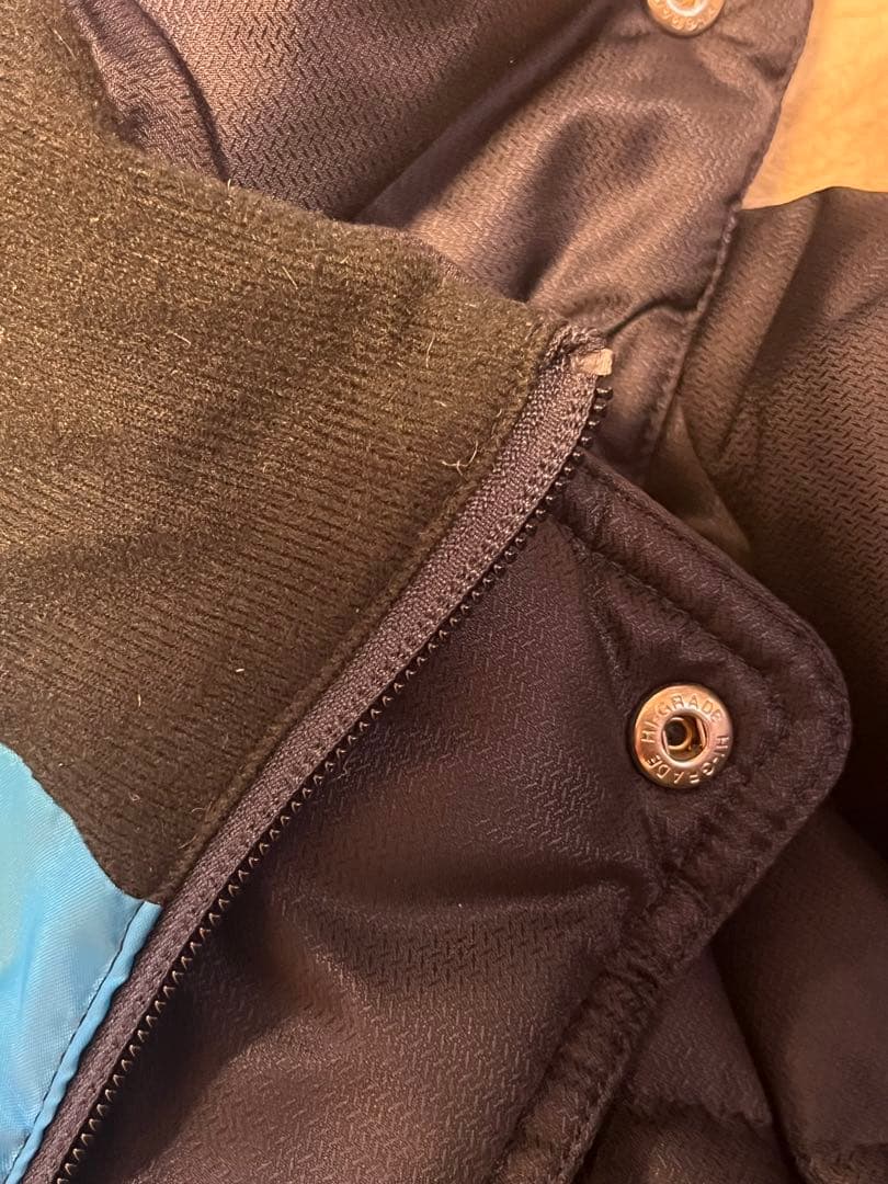 ［美品］umbro　ロングダウンコート　 ベンチコート　ネイビー フード付　L