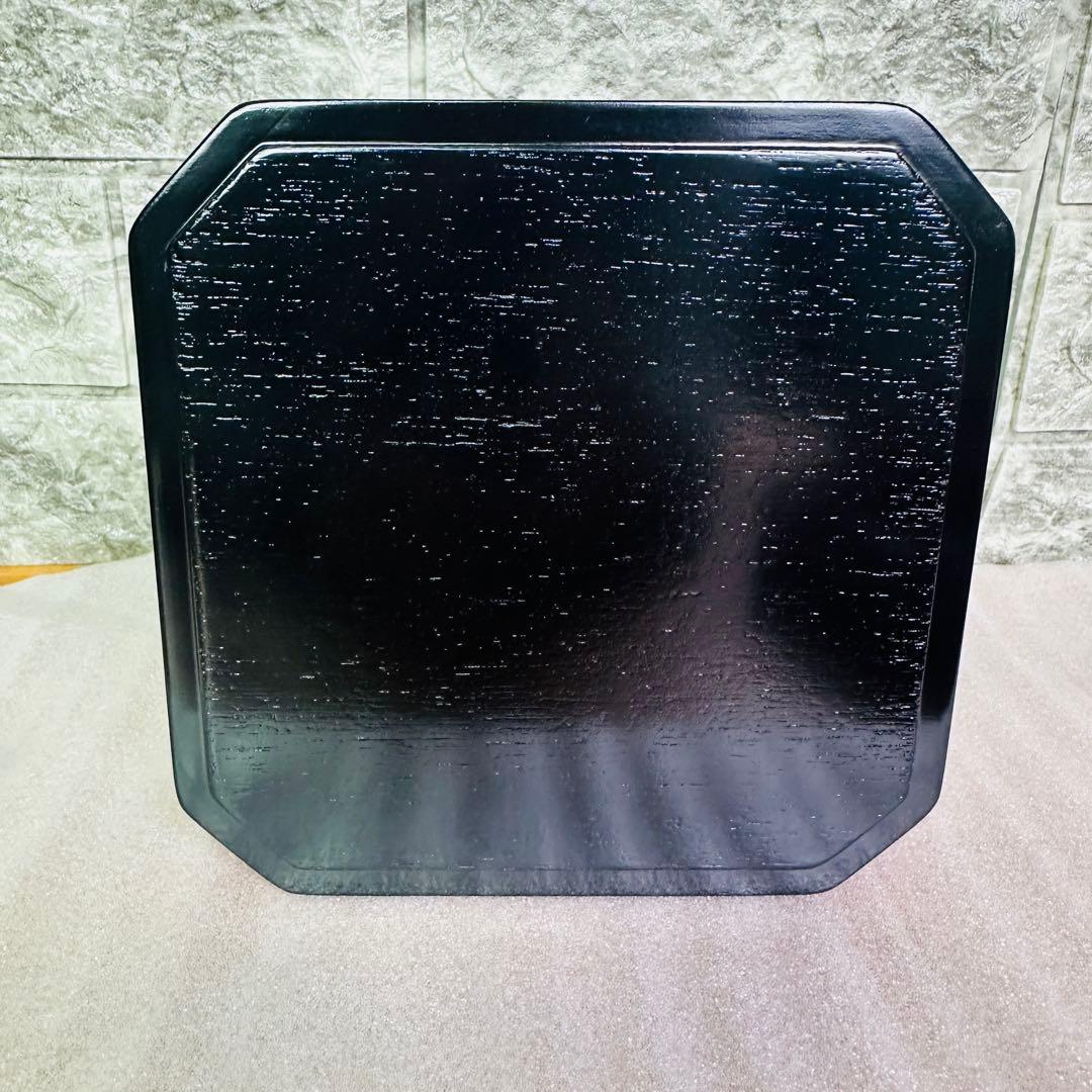 【茶道具　菓子器】縁高重　漆塗り　花鳥　中村湖彩作　5客