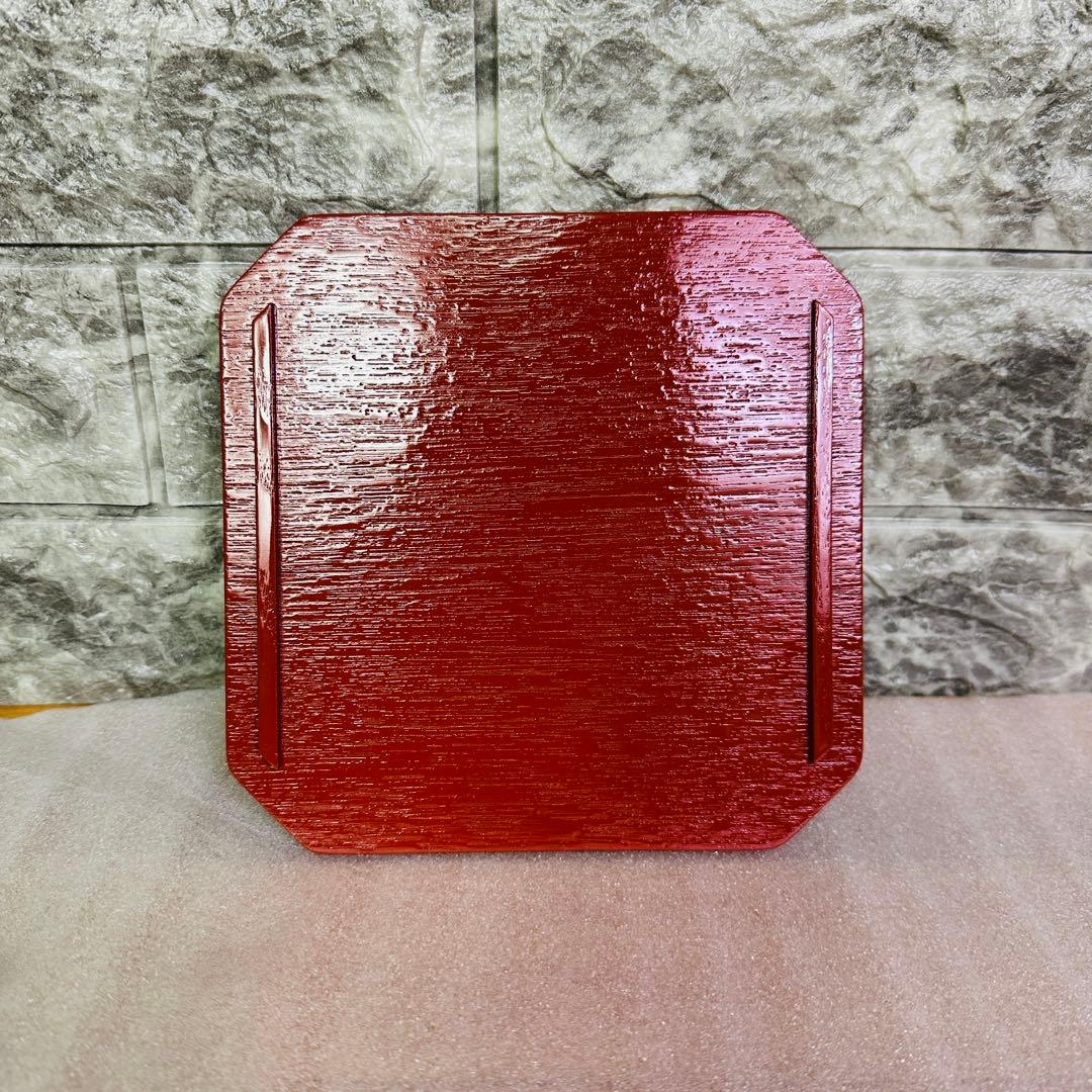 【茶道具　菓子器】縁高重　漆塗り　花鳥　中村湖彩作　5客