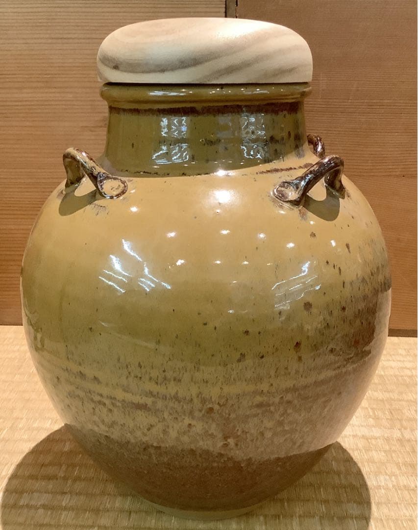 【茶道具】13代八仙作 高取焼飾壺 茶壷