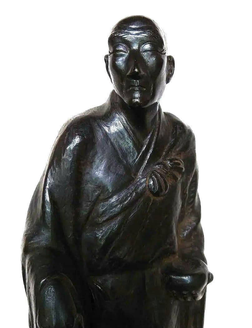 新春特価◆良寛和尚 托鉢 ブロンズ◆良寛生誕地越後出雲崎町出身彫刻家 茂木弘次作