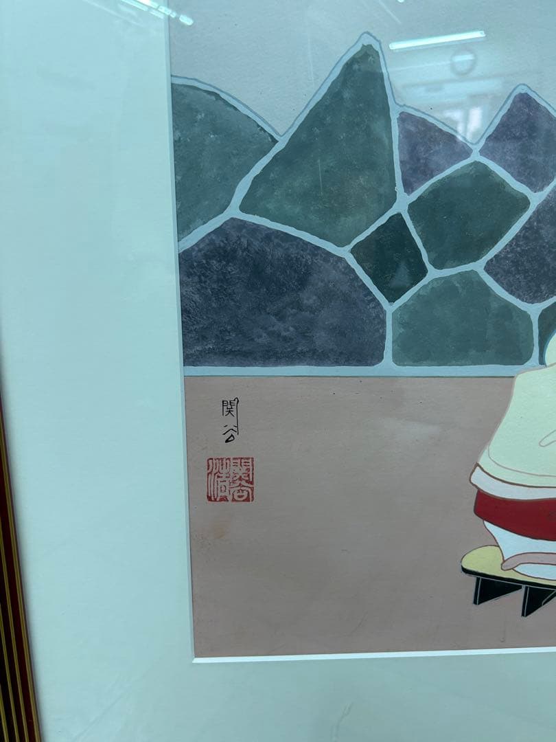 着物姿の女性の絵画