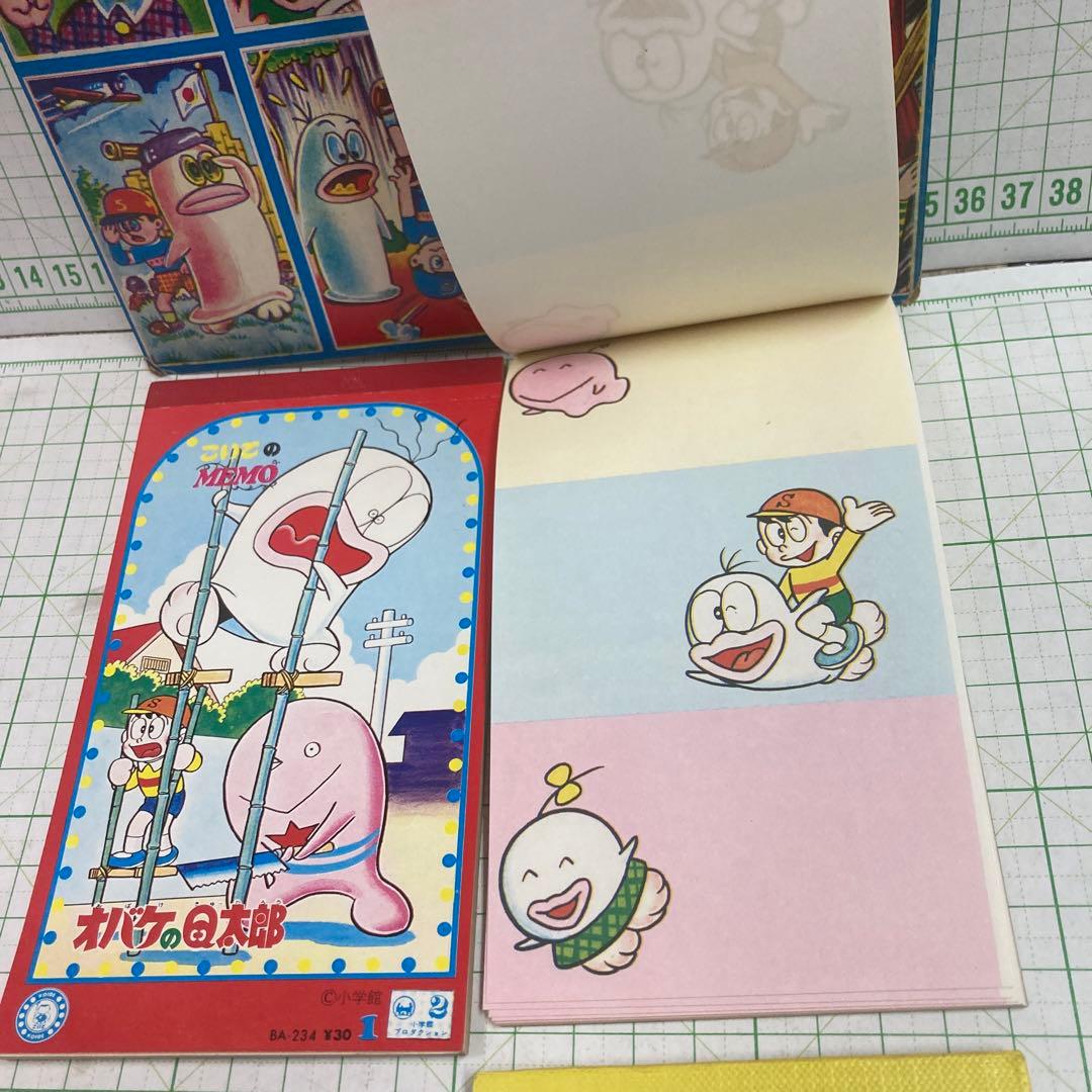 1970年代藤子不二雄のオバケのQ太郎のメモ帳２冊と面子ハットリくん国松5種類