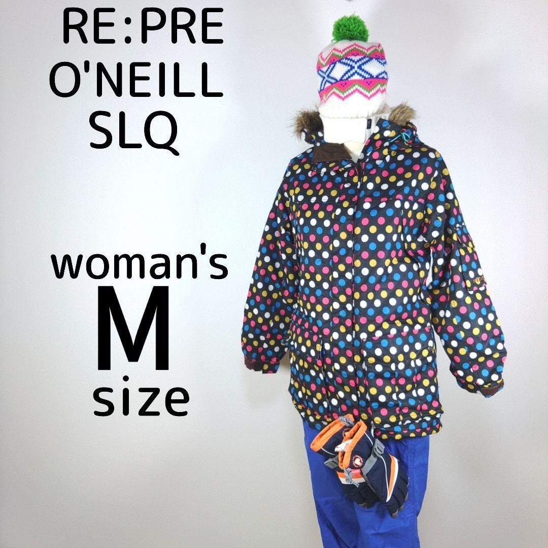 オニール　レディース　M　スキー　スノーボードウェア　ブラック　ブルー　ニット帽