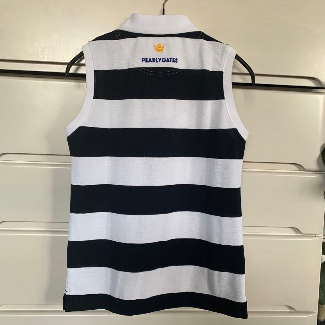 パーリーゲイツボーダーノースリーブポロシャツ