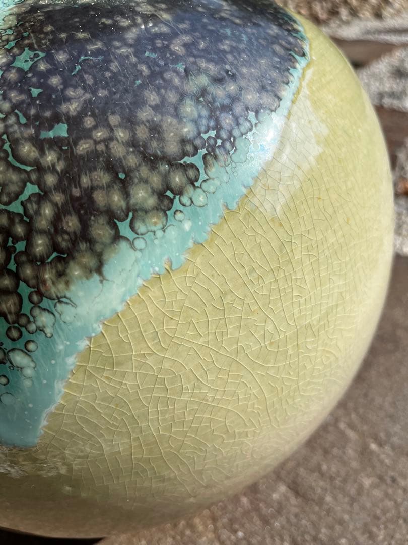 上野焼　壺　青柳不老園　アンティーク　木箱付