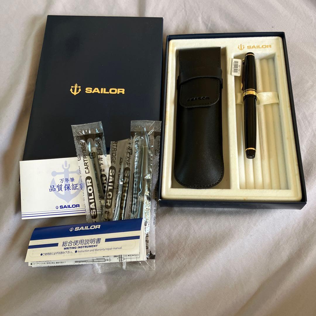 セーラー万年筆 プロギアスリム ブラック（金トリム）
