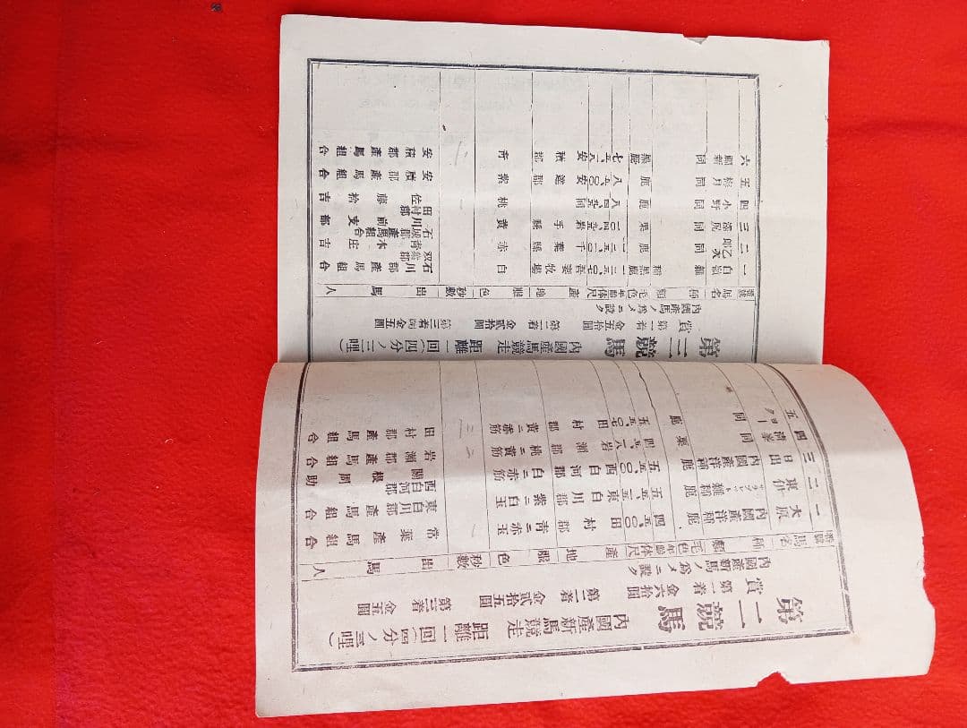 第拾五回競馬番組　福島県産馬組合聯合会　競馬場　　明治44年　開成山　広告