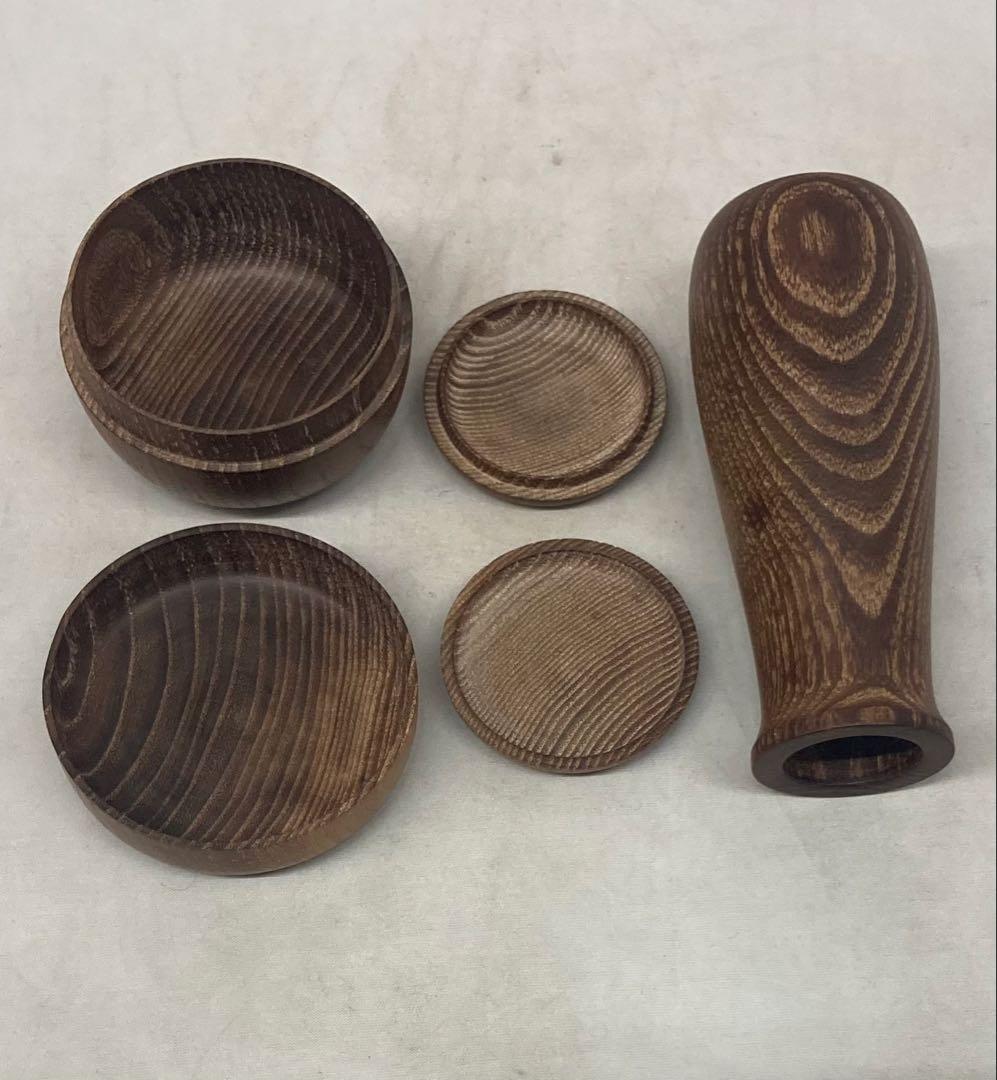 B543b 桑茶箱セット 19点　志野焼　桑木製　茶道具