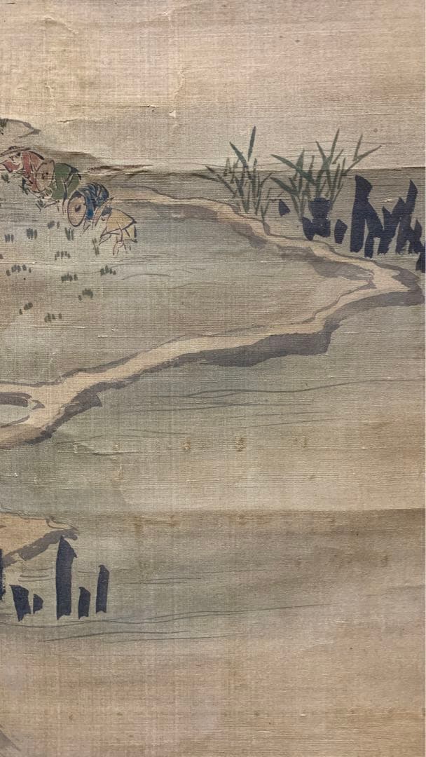 ②④ 中国？山水風景水墨画掛軸　署名捺印有り　作者不明　江戸時代？