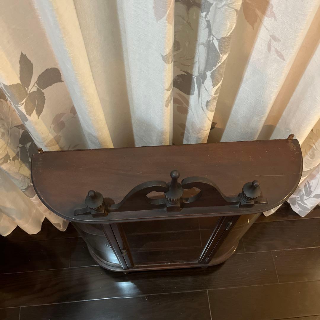 最終価格　FERGUSON アンティーク家具　木製ガラスキャビネット3段棚付き