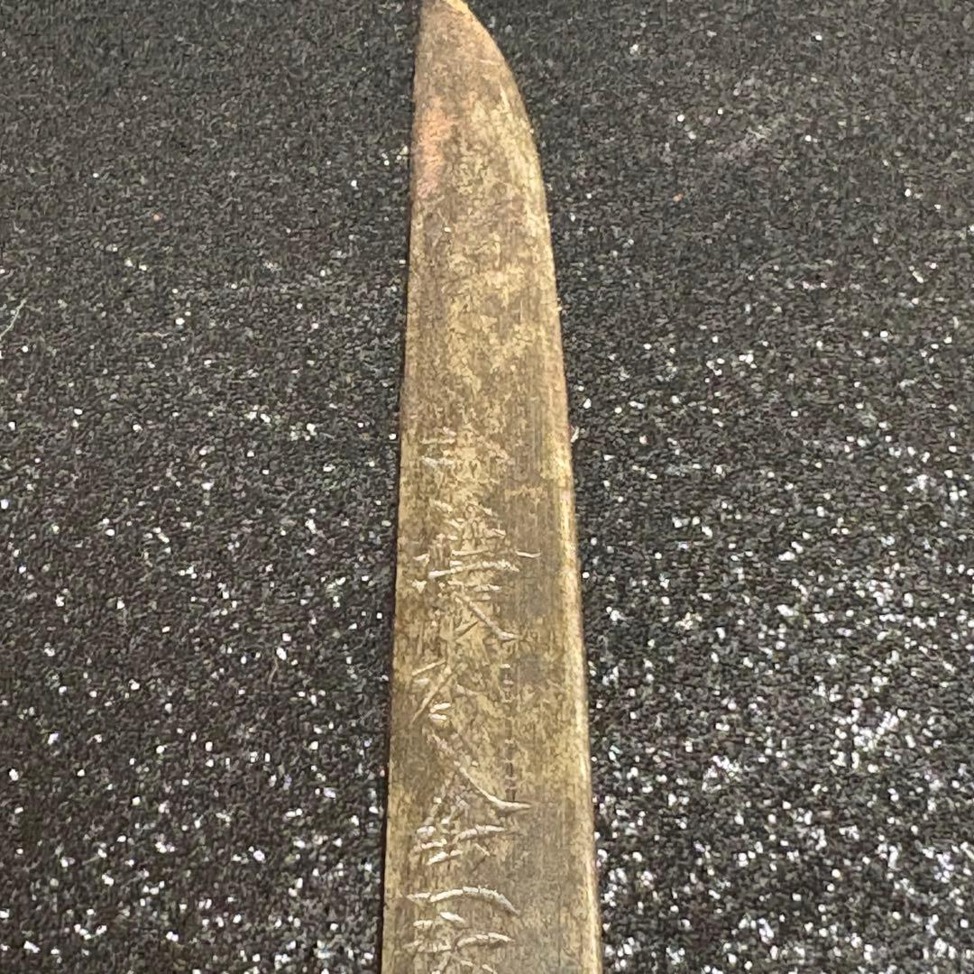 【現状品】　在銘 「金花山藤原清長」　小柄 刀装具　小刀