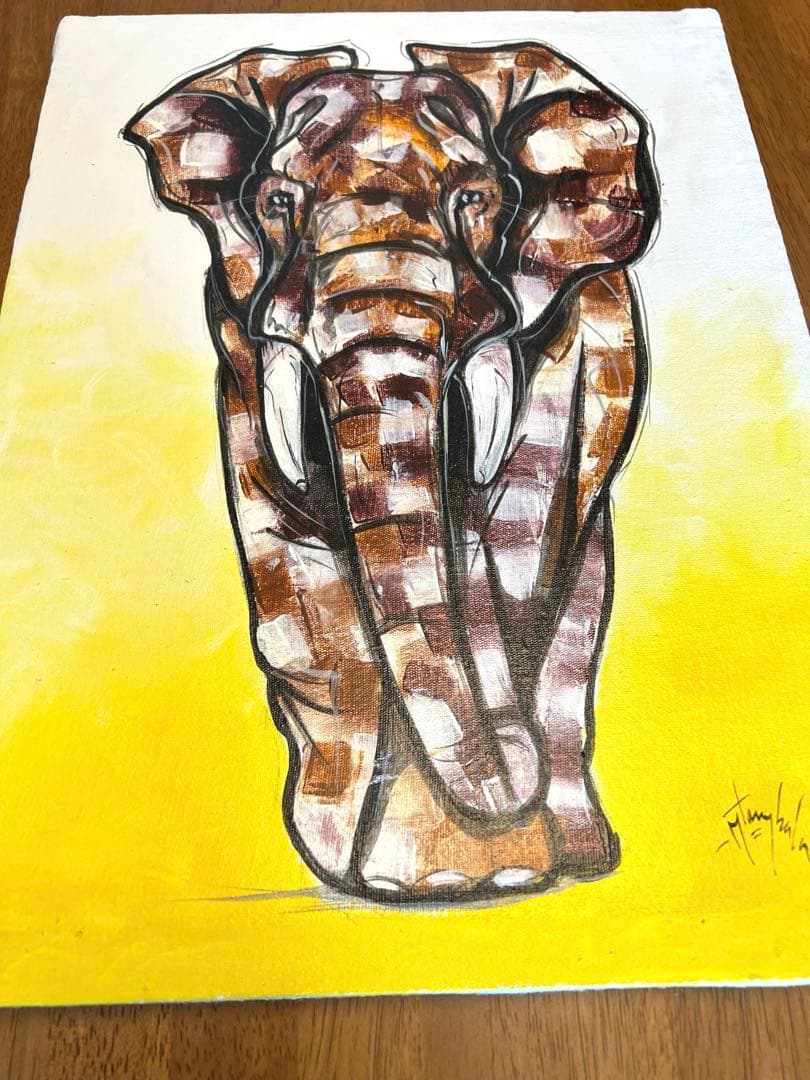 象　アート　ファブリックパネル