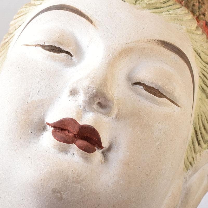 中国　石膏像　敦煌供養菩薩像　常書鴻題　千仏洞　仏像　箱付　M　7650C