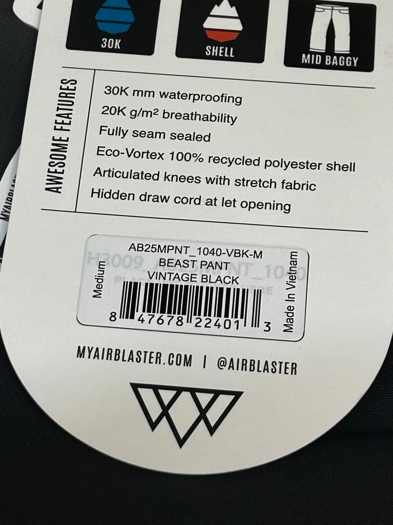 新品 BEAST PANT ビンテージブラック M
