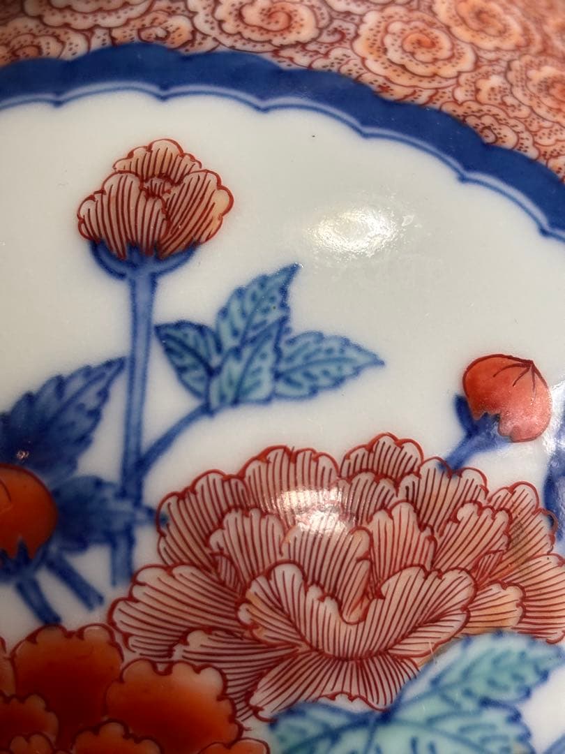 人間国宝十三代今泉今右衛門作色鍋島江戸期名品文様桜牡丹藤袴文瓶　検最上位作品