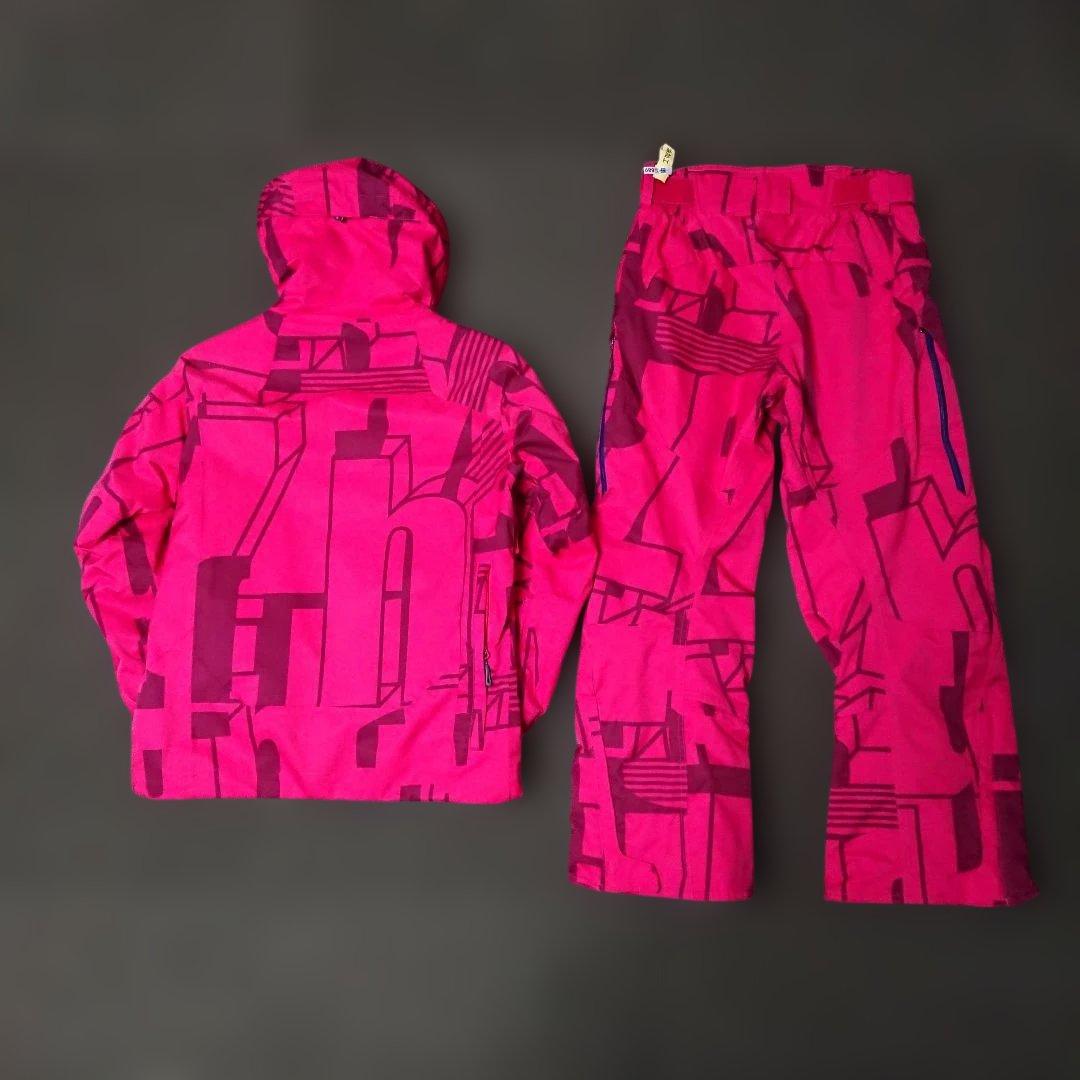 送料無料【MIZUNO】ピンクレッド小さいサイズスキーウェア 上2XS下XS