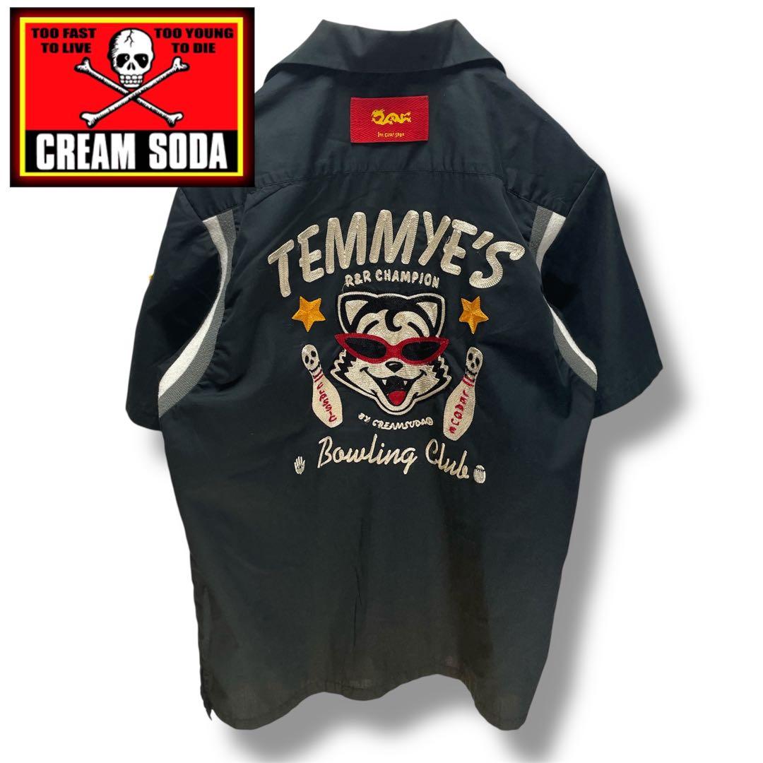 クリームソーダ　TEMMYE ティミー　刺繍　半袖　ボーリングシャツ　サイズM