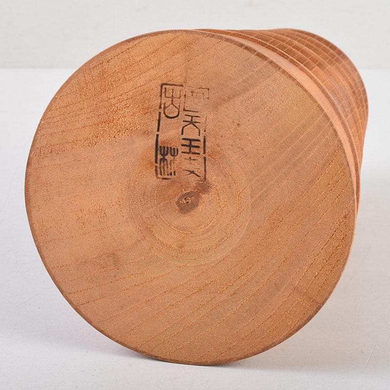 仏教美術　木彫　四天王寺古材　五重塔　多宝塔　百萬塔　台付　共箱　M　R9281