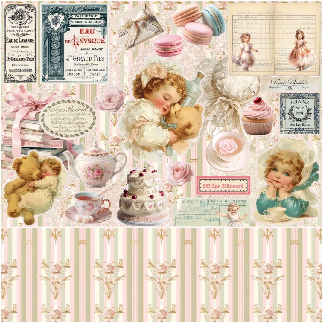 新作♡A/W♡sweetコラージュset 80枚　A4 デザインペーパー　メモ