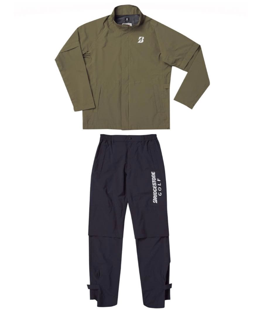 BRIDGESTONE GOLF レインウェア オリーブ　水神 レイン上下セット